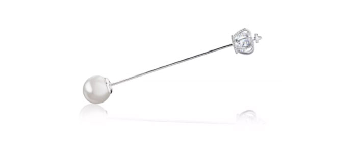 Як відрізнити справжні перли: срібна брошка-голка з перлами