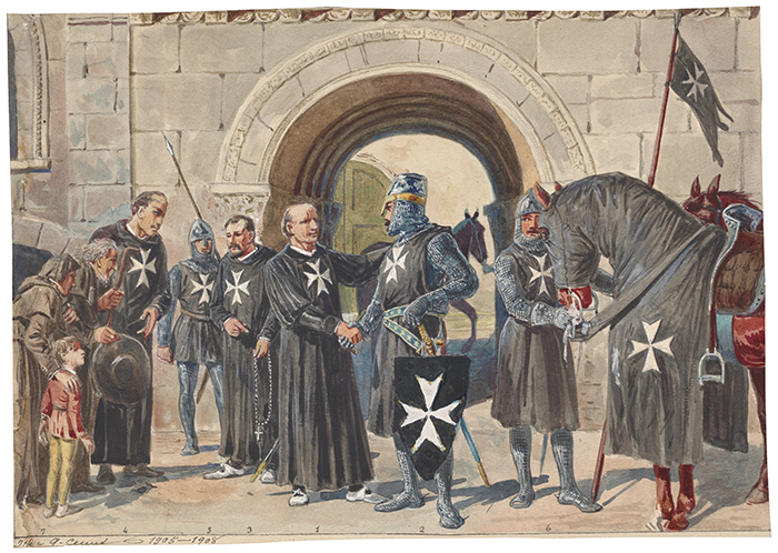 Картина с рыцарями мальтийского ордена.