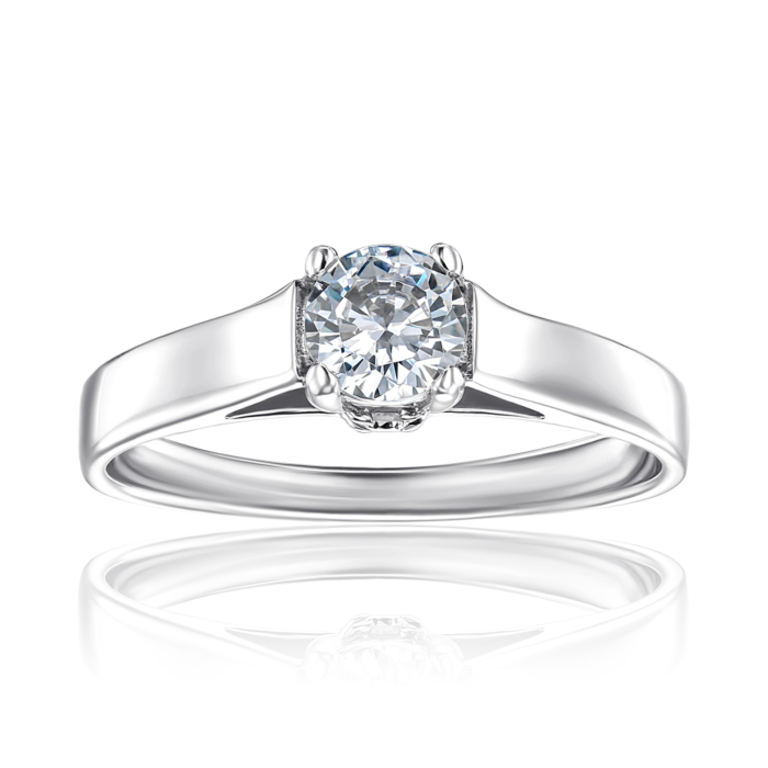 Серебряное кольцо с фианитами 00026/12/1/80