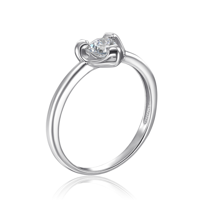 Срібна каблучка з фіанітом 001002/12/1/1686