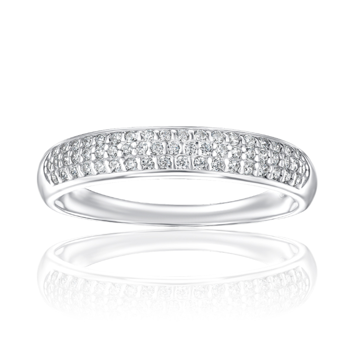 Серебряное кольцо с фианитами 001009/12/1/1