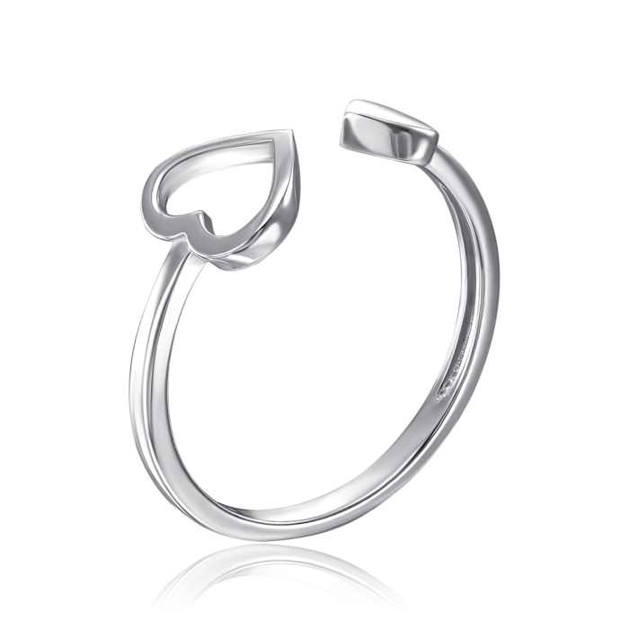 Срібна каблучка "Серце" без вставки 001032/12/1