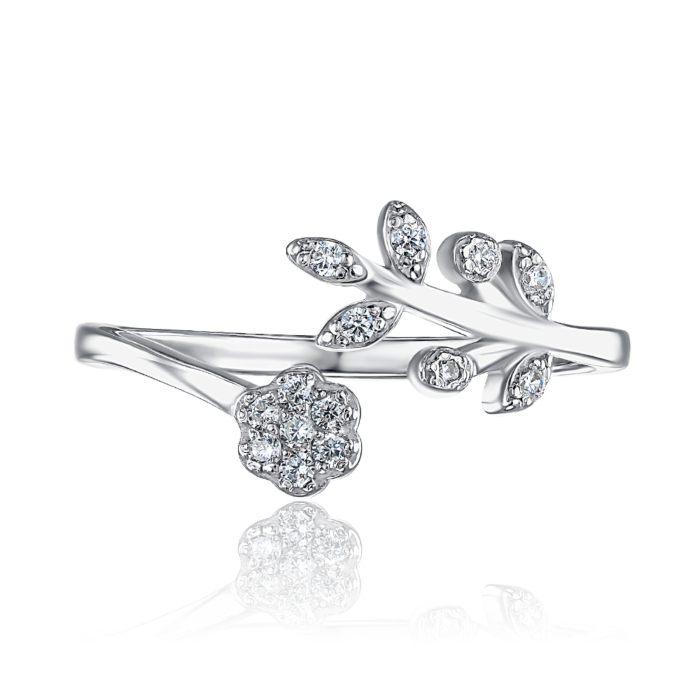 Серебряное кольцо с фианитами 001039/12/1/36