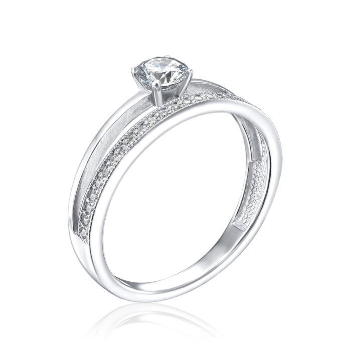 Серебряное кольцо с фианитами 001058/12/1/145