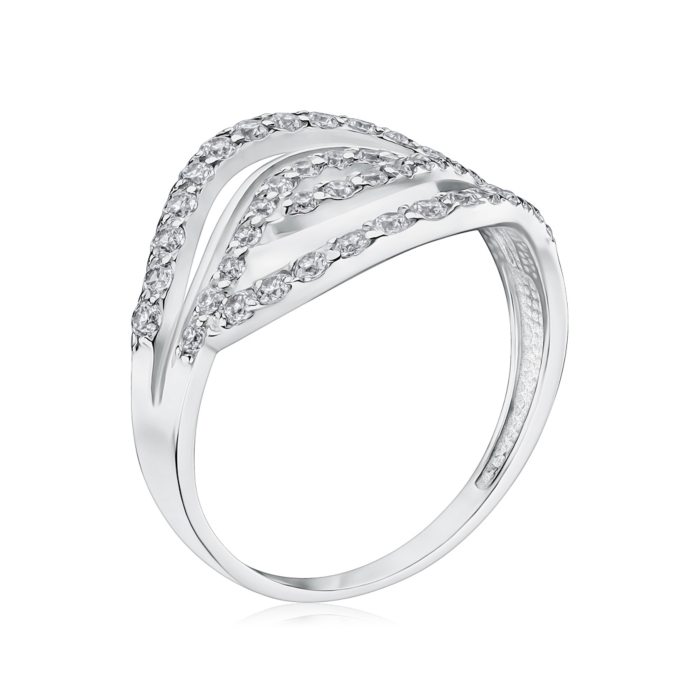 Срібна каблучка з фіанітами 001062/12/1/43