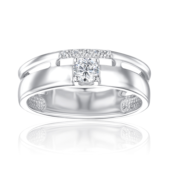 Срібна каблучка з фіанітами 001063/12/1/4248