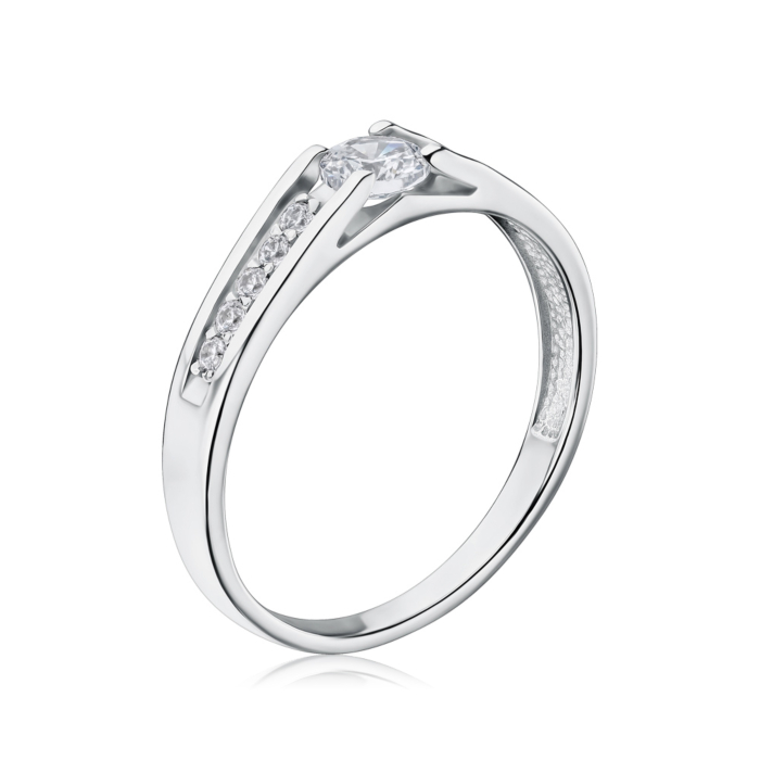 Срібна каблучка з фіанітами 001068/12/1/1229