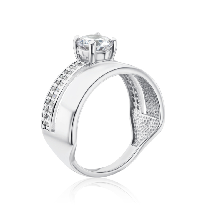 Серебряное кольцо с фианитами 001077/12/1/2477