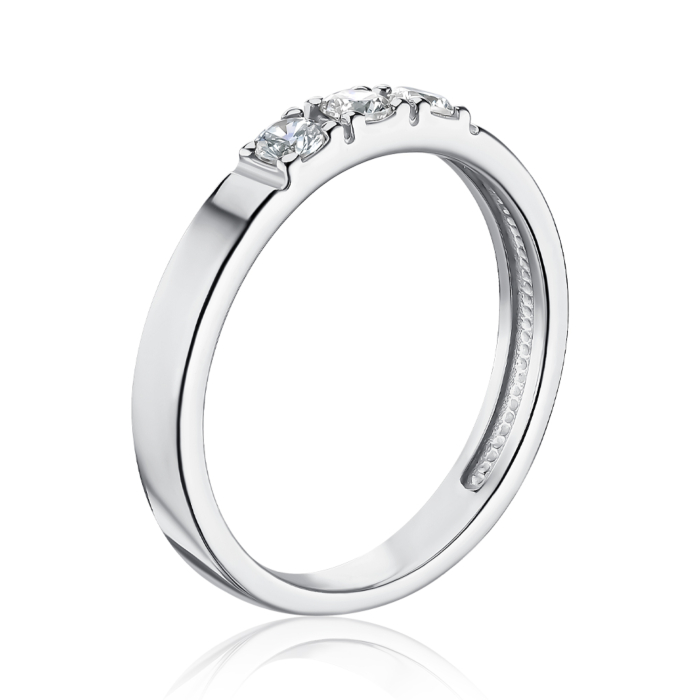 Срібна каблучка з фіанітами 001079/12/1/52