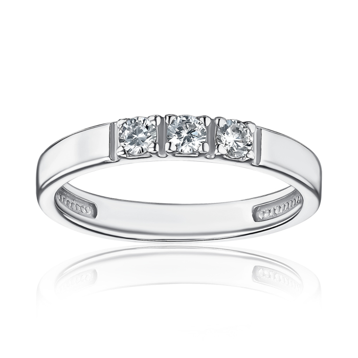 Срібна каблучка з фіанітами 001079/12/1/52