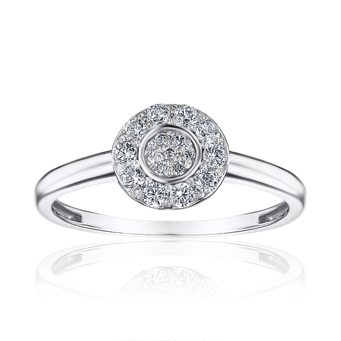 Срібна каблучка з фіанітами. Артикул 001083/12/1/73