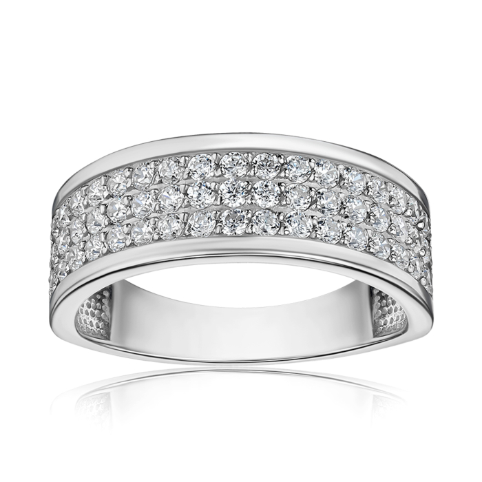 Срібна каблучка з фіанітами 001133/12/1/3