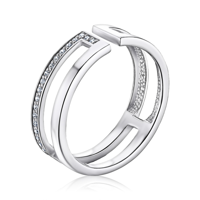 Кольцо из серебра с фианитами 001151/12/1/1