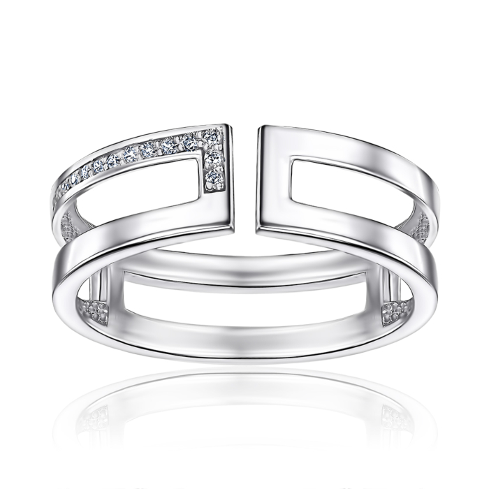 Кольцо из серебра с фианитами 001151/12/1/1