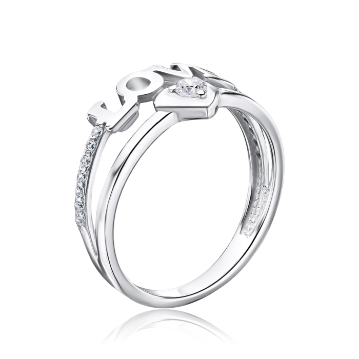 Серебряное кольцо с фианитами 001158/12/1/47