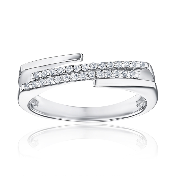 Срібна каблучка з фіанітами 001165/12/1/1