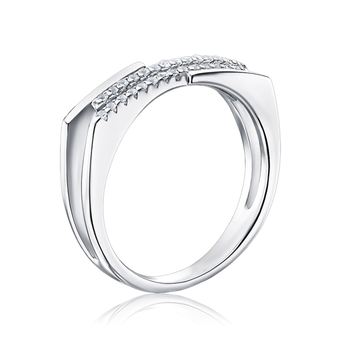 Серебряное кольцо с фианитами 001165/12/1/1