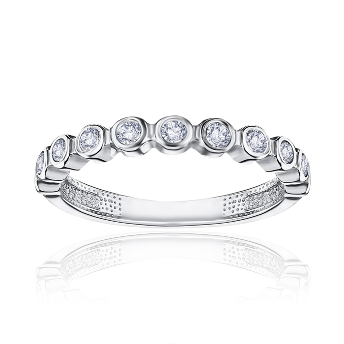 Срібна каблучка з фіанітами 001178/12/1/46