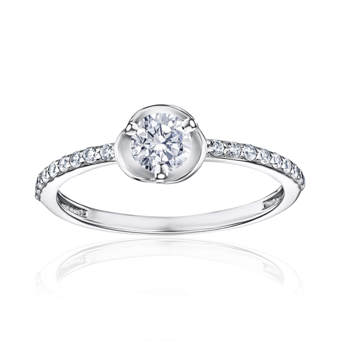Срібна каблучка з фіанітами 001187/12/1/18