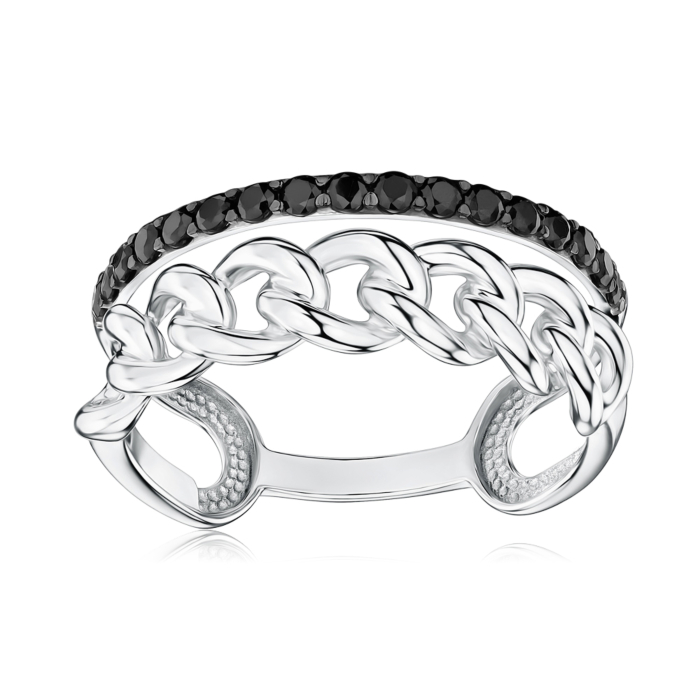 Срібна каблучка з фіанітами 001317/12/1/583