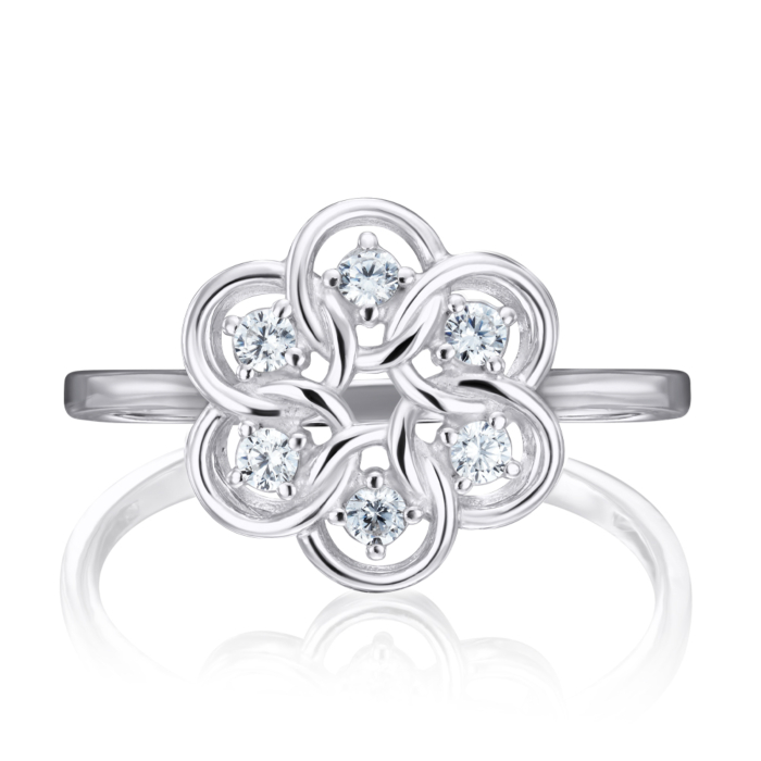 Срібна каблучка з фіанітами. Артикул 001364/12/1/17