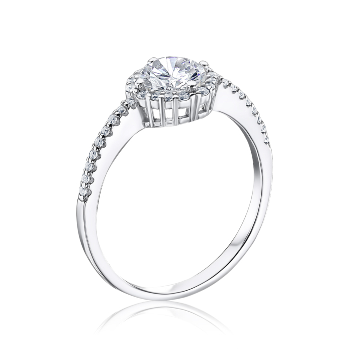 Серебряное кольцо с фианитами 001400/12/1/427