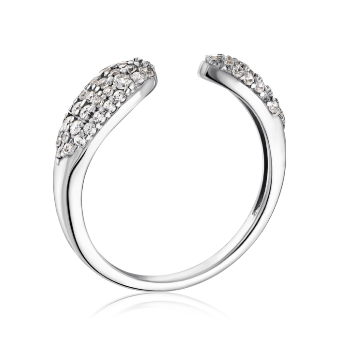 Срібна каблучка з фіанітами. Артикул 001414/12/1/75