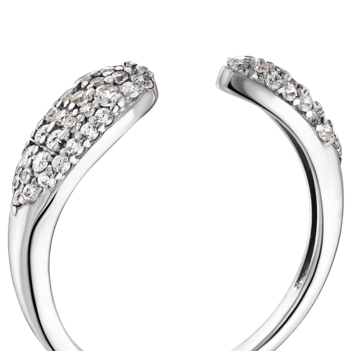 Срібна каблучка з фіанітами. Артикул 001414/12/1/75