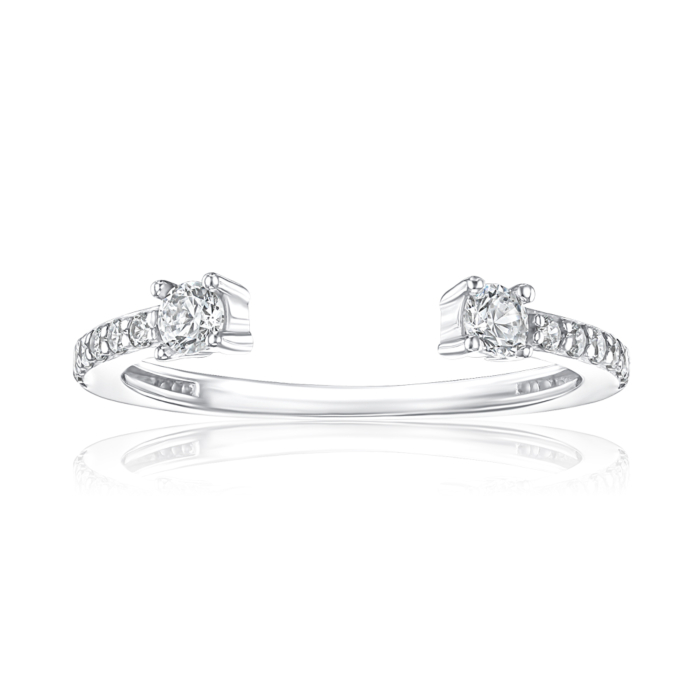 Срібна каблучка з фіанітами 001429/12/1/45