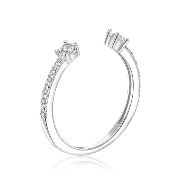 Срібна каблучка з фіанітами 001429/12/1/45