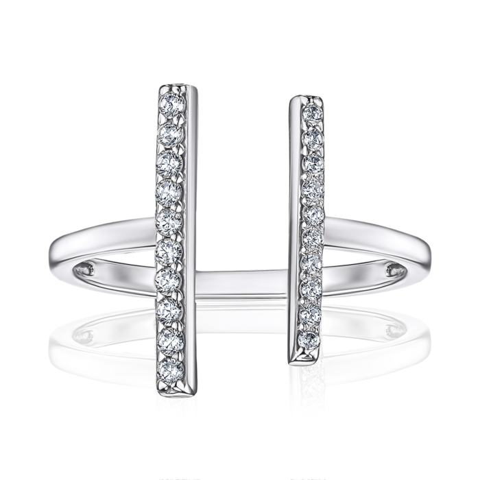 Кольцо из серебра с фианитами 001435/12/1/43