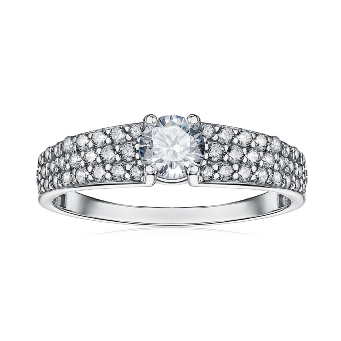 Серебряное кольцо с фианитами 001444/12/1/4169