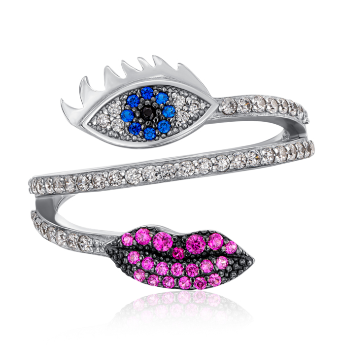 Срібна каблучка з фіанітами 001452/12/1/4165