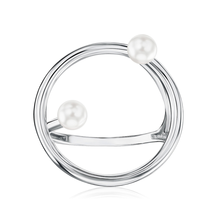 Серебряное кольцо с искусственным жемчугом 001463/12/1/21419