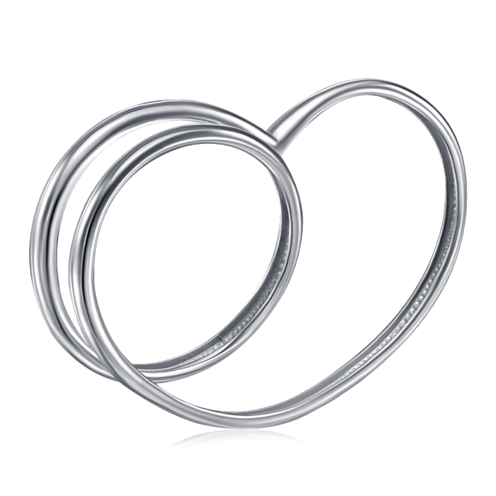 Серебряное кольцо "Сердце". Артикул 001472/12/1