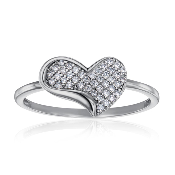 Срібна каблучка з фіанітами. Артикул 001480/12/1/1