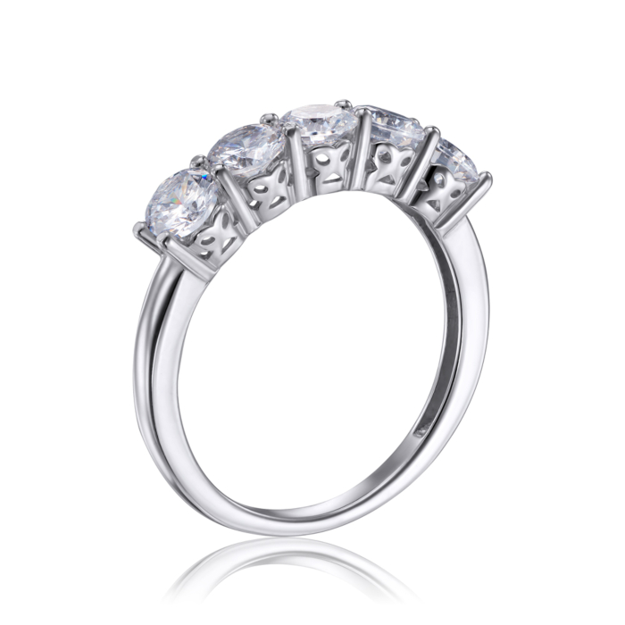 Серебряное кольцо с фианитами. Артикул 001484/12/1/29