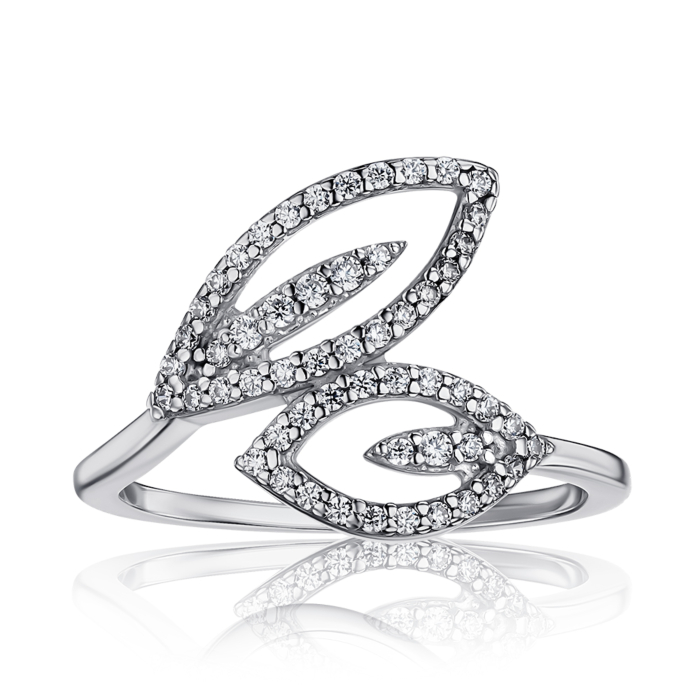 Срібна каблучка з фіанітами 001491/12/1/36