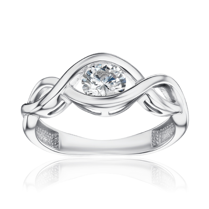 Срібна каблучка з фіанітом 001492/12/1/22