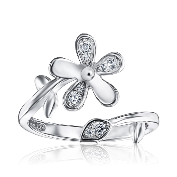 Серебряное кольцо с фианитами 001500/12/1/73