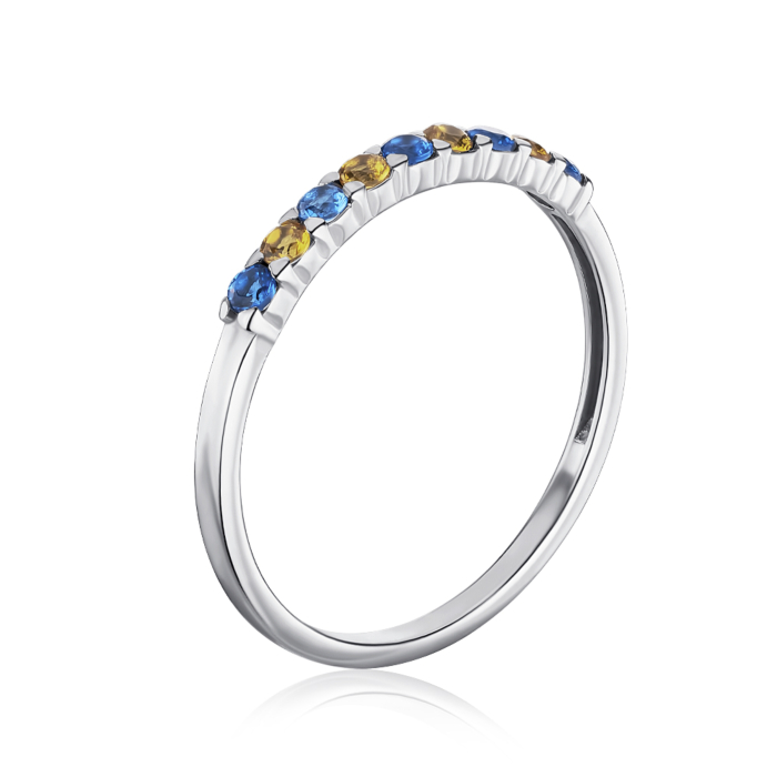 Срібна каблучка з фіанітами. Артикул 001513/12/1/4475