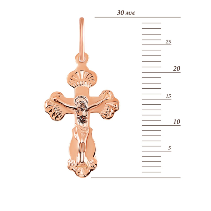 Золотой крестик. Распятие Христа. Артикул UG5004