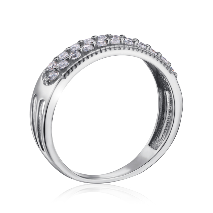 Срібна каблучка з фіанітами. Артикул 00701/12/1/46