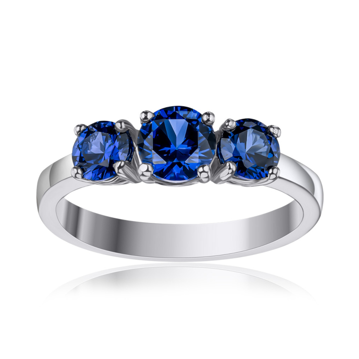 Срібна каблучка з штучними сапфірами 00769/12/1/2293