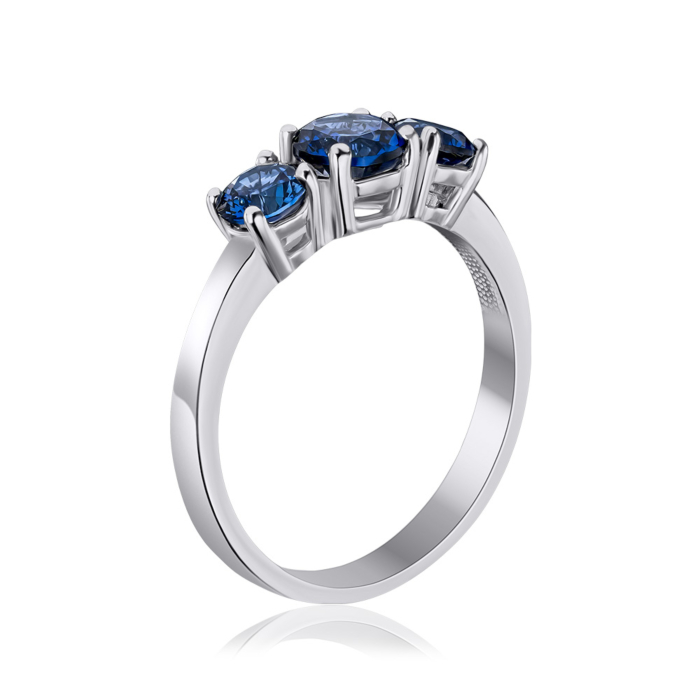 Срібна каблучка з штучними сапфірами 00769/12/1/2293
