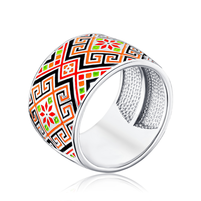 Срібна каблучка з емаллю 00817/12/1/828