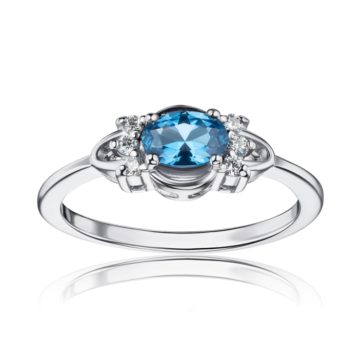 Срібна каблучка з шпінеллю та фіанітами 00821/12/1/1011