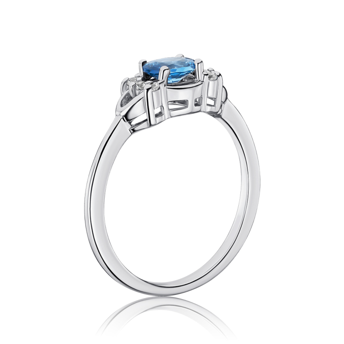 Срібна каблучка з шпінеллю та фіанітами 00821/12/1/1011