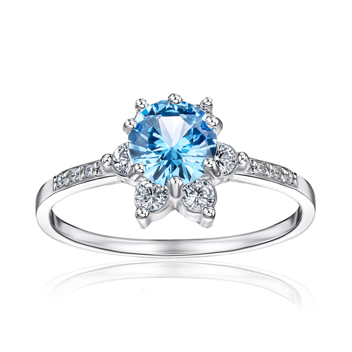 Срібна каблучка зі шпинеллю та фіанітами 00847/12/1/21301