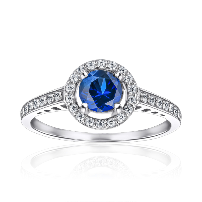 Срібна каблучка з сапфіром. Артикул 00852/12/1/1114